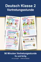Vorschau - Arbeitsblätter - Deutsch Klasse 2 Vertretungsstunde - Satzzeichen und Satzarten - Deckblatt