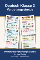 Vorschau - Arbeitsblätter - Deutsch Klasse 3 Vertretungsstunde - Doppelkonsonanten und ck tz - Deckblatt