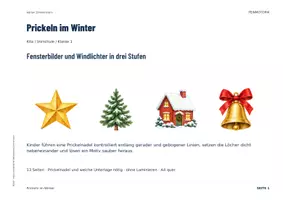 Vorschau - Arbeitsblätter - Kita-Winterpaket | Kita und Vorschule | Prickeln, Schwungübungen, Merkspiel, Wortschatzspiel, Adventskalender - Seite 1