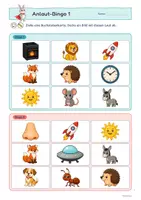 Vorschau - Stationenlernen - Anlaut-Bingo kostenlos | Laute hören | Klasse 1 - Seite 3
