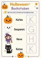 Vorschau - Arbeitsblätter - Halloween Arbeitsblatt (5 Seiten) für 1. Klasse und Kita - Deckblatt
