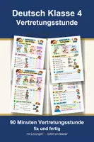 Vorschau - Arbeitsblätter - Deutsch Klasse 4 Vertretungsstunde - 4 Fälle und Satzglieder - Deckblatt