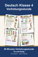 Vorschau - Arbeitsblätter - Deutsch Klasse 4 Vertretungsstunde - Wörtliche Rede und Satzzeichen - Deckblatt