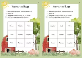 Vorschau - Stationenlernen - Bingo auf dem Bauernhof- Wortarten unterscheiden - Seite 3