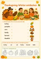 Vorschau - Arbeitsblätter - Thanksgiving Lernblätter für die Grundschule (Sachkunde und Englisch) - Seite 1