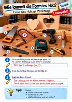 Vorschau - Arbeitsblätter - Die Laubsäge im Technikunterricht – Materialpaket | Aufbau & Funktion, Laubsägetisch, erste Sägeübungen, Profi-Sägeübungen & Werkstücke ⭐🦋❤️ | Arbeitsblätter, Lösungen & Schablonen | Technik, Werkzeugkunde + Projektidee - Seite 3