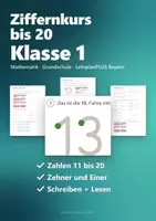 Vorschau - Arbeitsblätter - Ziffernkurs bis 20 Klasse 1 – Zahlen 11 bis 20 schreiben, Zehner und Einer, Zwanzigerfeld | Mathe Anfangsunterricht - Deckblatt