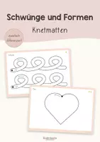 Vorschau - Fördermaterial/Inklusion - Freiarbeit: Knetmatten | Schwungübungen mit Knete | Klasse 1 und Fördermaterial - Deckblatt