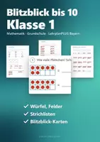 Vorschau - Arbeitsblätter - Mengen erfassen Blitzblick Zahlenraum 10 Klasse 1 – Würfelbilder, Zehnerfeld, Strichliste, Blitzblick-Karten | Mathe - Deckblatt