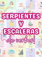 Vista previa - Juegos / Gamificación - Serpientes y escaleras 🎲 ¡Verbos en inglés! - Portada