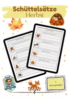 Vorschau - Arbeitsblätter - Schüttelsätze: Herbst | Satzbau & Leseverständnis | DaZ, Deutsch & Anfangsunterricht (3-fach differenziert) - Deckblatt