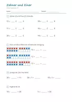 Vorschau - Arbeitsblätter - Zahlzerlegung bis 20 Klasse 1 – Zehner und Einer, Zahlenhäuser bis 20, bis zur 10 zerlegen | Mathe Arbeitsblätter - Seite 3