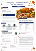 Vorschau - Arbeitsblätter - Thanksgiving: Ein Arbeitsblatt zum lernen und verstehen - Deckblatt