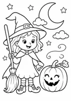 Vorschau - Arbeitsblätter - 10 Ausmalbilder über Halloween für Grundschüler - Seite 1