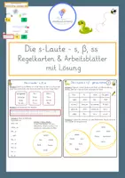 Vorschau - Arbeitsblätter - s ss ß - Klasse 3-5 - Regelkarten + Arbeitsblätter - Deckblatt