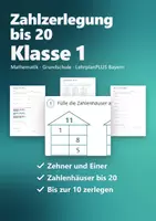 Vorschau - Arbeitsblätter - Zahlzerlegung bis 20 Klasse 1 – Zehner und Einer, Zahlenhäuser bis 20, bis zur 10 zerlegen | Mathe Arbeitsblätter - Deckblatt