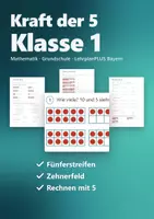 Vorschau - Arbeitsblätter - Kraft der 5 Klasse 1 – Fünferbündelung, Fünferstreifen, Zehnerfeld und Zwanzigerfeld | Mathe Anfangsunterricht - Deckblatt