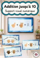 Aperçu - Présentation / Support pour le tableau - Addition jusqu’à 10 : compter sur ses doigts au tableau - Page de couverture