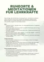 Vorschau - Arbeitsblätter - Ruheorte und Meditationen für Lehrer - Entspannung im Job - Seite 1