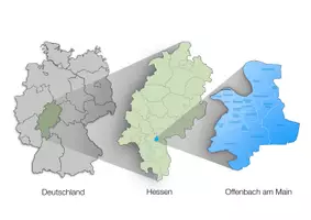 Vorschau - Mal- und Bastelvorlagen - Wo liegt Offenbach am Main? Karten & Stadtteile – Vom Bundesland zur Stadt - Seite 1