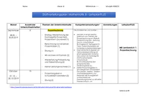 Vorschau - Lehrpläne/Lehrermaterial - Stoffverteilungsplan Mathe 8 BY MS LehrplanPLUS - Seite 1