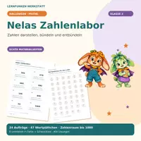 Vorschau - Arbeitsblätter - Nelas Zahlenlabor: Stellenwerte bis 1000 - Deckblatt