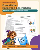 Vorschau - Arbeitsblätter - Vorlesezeit: Drei freundliche Halloween-Geschichten - Deckblatt