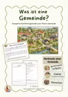 Vorschau - Stundenentwürfe - Gemeinde | Was ist eine Gemeinde? | Unterrichtsstunde mit Wimmelbild und Arbeitsblättern - Deckblatt