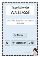 Vorschau - Präsentationen/Tafelbilder - Tafelkalender Walklasse (Tag, Wochentag, Monat, ohne Jahr) - Deckblatt