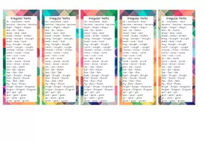 Vorschau - Mal- und Bastelvorlagen - Bookmarks - Irregular Verbs (differenziert) - Seite 3