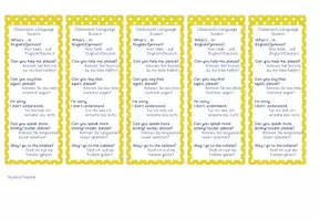 Vorschau - Mal- und Bastelvorlagen - Bookmarks - Classroom Language (differenziert) - Seite 1