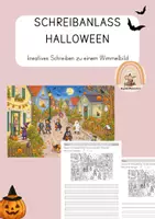 Vorschau - Arbeitsblätter - Kreativer Schreibanlass Halloween - Deckblatt