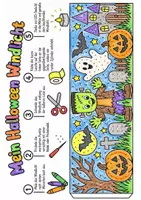 Vorschau - Mal- und Bastelvorlagen - Windlichter basteln Halloween prickeln Klasse 1-4 Kunst Vertretungsstunde - Seite 1