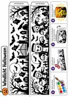 Vorschau - Mal- und Bastelvorlagen - Windlichter basteln Halloween Klasse 1-4 Kunst Vertretungsstunde - Seite 1