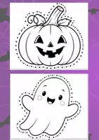 Vorschau - Mal- und Bastelvorlagen - Halloween Prickelbilder I 12 niedliche Halloweenmotive zum Ausmalen und Prickeln für deine Klasse - Seite 1