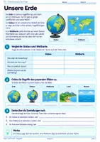 Vorschau - Stundenentwürfe - Kontinente & Ozeane – Weltkarte, Äquator, Halbkugeln, Himmelsrichtungen und Orientierung | Geografie 5/6 - Deckblatt