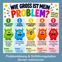 Vorschau - Arbeitsblätter - Gefühle regulieren | Wie gross ist mein Problem? | Problemlösung - Deckblatt