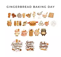 Vorschau - selbst erstellte Cliparts/Grafiken - Lebkuchen Backstube Clipart, Weihnachtsbäckerei Aquarell PNG, Süße Lebkuchenmänner, Plätzchen und Lebkuchenhaus, Küche Clipart - Seite 2