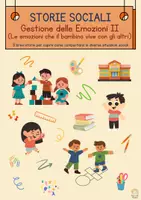 anteprima - Materiale di supporto/inclusione - Storie Sociali - Gestione delle Emozioni II. 5 storie su nostalgia, esclusione, gelosia, invidia e imbarazzo, per BES, DSA e autismo - Pagina di copertina