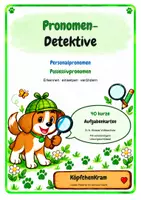 Vorschau - Aufgabenkarten - Pronomen-Detektive – 40 Aufgabenkarten - Deckblatt