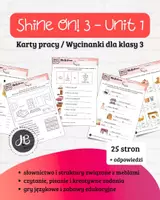 zapowiedź - Materiały do Shine On! 3 Unit 1 – My Bedroom - karty pracy - wklejki/wycinanki - obwoluta