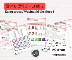 zapowiedź - Materiały do Shine On! 3 Unit 2 – Free Time – karty pracy – wklejki/wycinanki - obwoluta