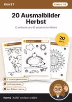 Vorschau - Mal- und Bastelvorlagen - Herbst: 20 Ausmalbilder Klasse 1–6 - Deckblatt