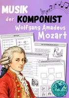 Vorschau - Arbeitsblätter - Mozart: Komponisten im Musikunterricht, Arbeitsblätter - Deckblatt