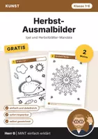 Vorschau - Mal- und Bastelvorlagen - 2 Ausmalbilder Herbst · Klasse 1–6 - Deckblatt