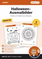 Vorschau - Mal- und Bastelvorlagen - 2 Ausmalbilder Halloween · Klasse 1–6 - Deckblatt