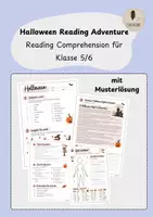 Vorschau - Arbeitsblätter - Halloween Reading Adventure Reading Comprehension für Klasse 5/6 (mit Musterlösung) - Deckblatt