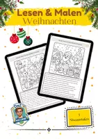 Vorschau - Arbeitsblätter - Lesen und Malen: Weihnachten | DaZ | Deutsch | Anfangsunterricht (3 Niveaustufen) - Deckblatt