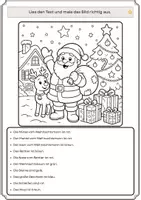 Vorschau - Arbeitsblätter - Lesen und Malen: Weihnachten | DaZ | Deutsch | Anfangsunterricht (3 Niveaustufen) - Seite 3