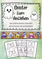 Vorschau - Mal- und Bastelvorlagen - Geister zum Anziehen für Halloween - Deckblatt
